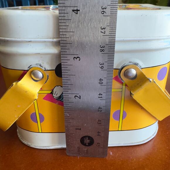 Vintage Walt Disney Mickey & Minnie Mouse Exercise Tin Box With Lid & Handles - Picture 11 of 12